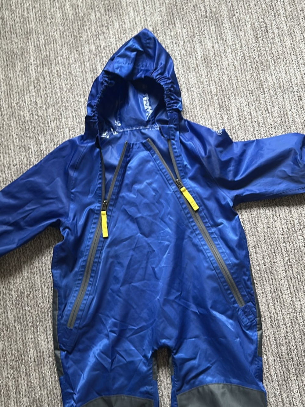 Kids Waterproof Hooded One-Piece Jacket - Blue